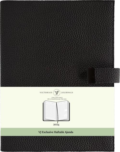 Victoria's Journals Exclusive 2024 Haftalık Ajanda A4 Siyah