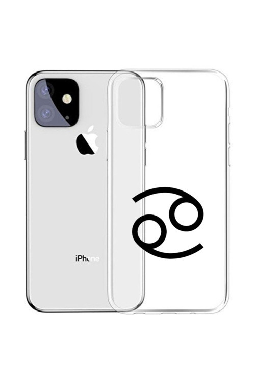 Apple Iphone 13 Yengeç Burcu Uv Baskılı Şeffaf Silikon Kılıf