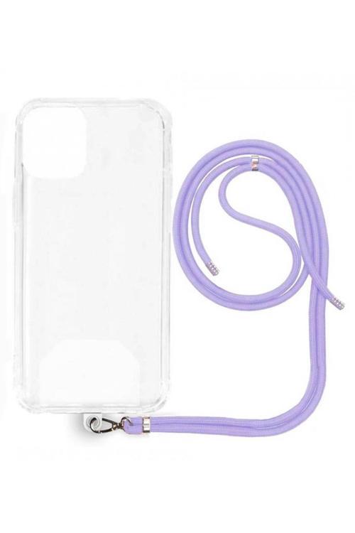 Apple Iphone Xs Max Ip Askılı Şeffaf Silikon Kılıf Lila