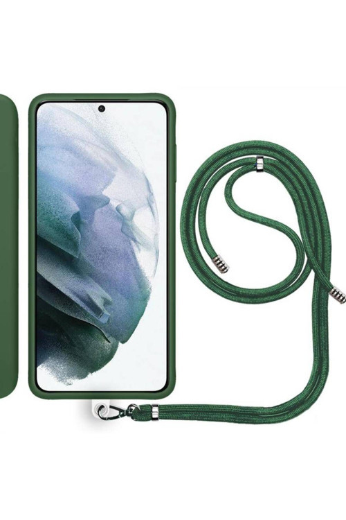 Samsung Galaxy A34 İp Askılı Silikon Kılıf Haki