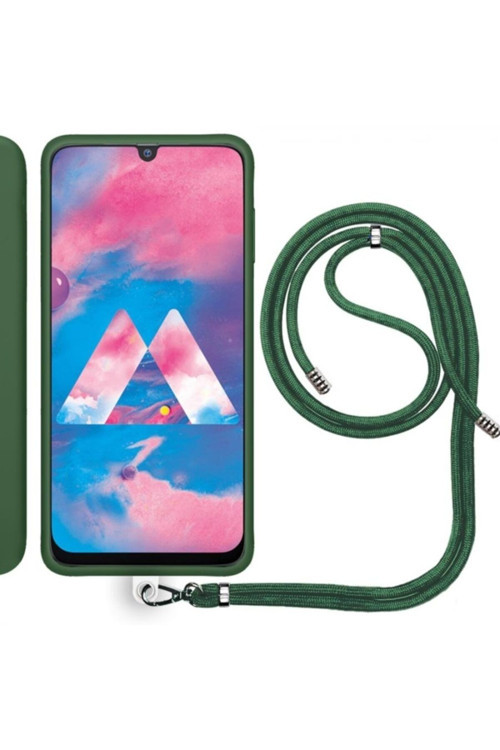 Samsung Galaxy M30 (M305F) Ip Askılı Silikon Kılıf Haki