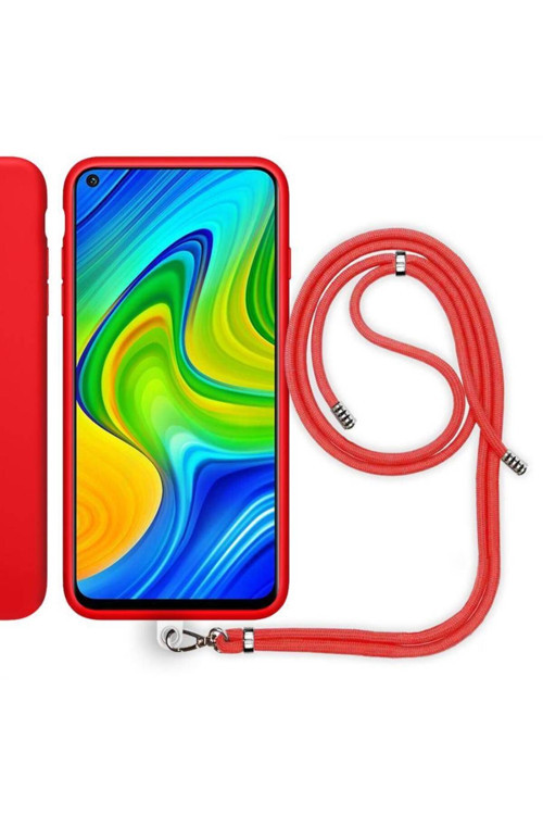 Xiaomi Redmi Note 10S Ip Askılı Silikon Kılıf Kırmızı