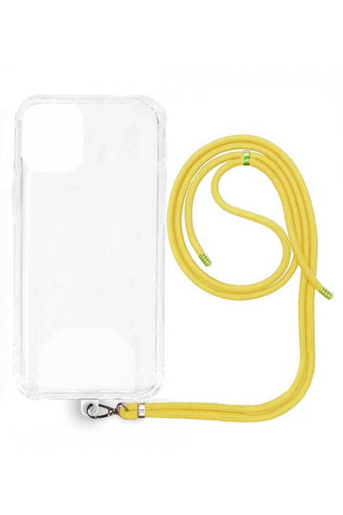 Vivo Y21S Ip Askılı Şeffaf Silikon Kılıf Sarı