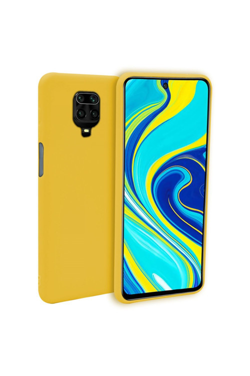 Xiaomi Redmi Note 9 Pro Ince Mat Silikon Kılıf Sarı
