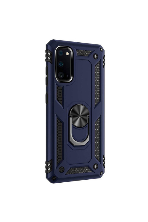 Samsung Galaxy S20 Yüzüklü Tank Kılıf Lacivert