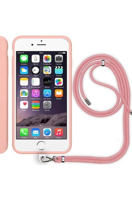 Apple Iphone 6 Ip Askılı Silikon Kılıf Pembe