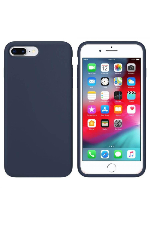 Apple Iphone 7 Plus Içi Kadife Silikon Kılıf Lacivert