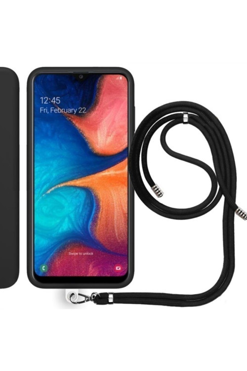 Samsung Galaxy A20 (A205F) Ip Askılı Silikon Kılıf Siyah