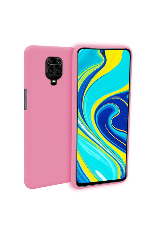 Xiaomi Redmi Note 9 Pro Max Ince Mat Silikon Kılıf Pembe