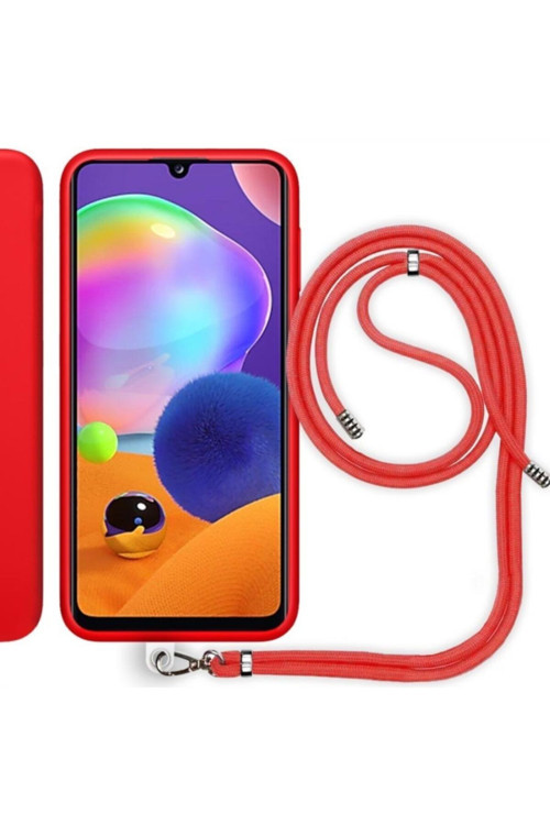 Samsung Galaxy A32 (A325F) Ip Askılı Silikon Kılıf Kırmızı