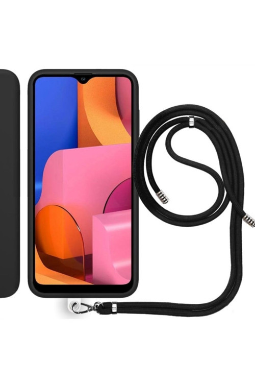 Samsung Galaxy A20S (A207F) Ip Askılı Silikon Kılıf Siyah