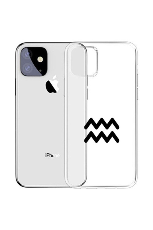 Xiaomi Redmi Note 8 Pro Kova Burcu Uv Baskılı Şeffaf Silikon Kılıf
