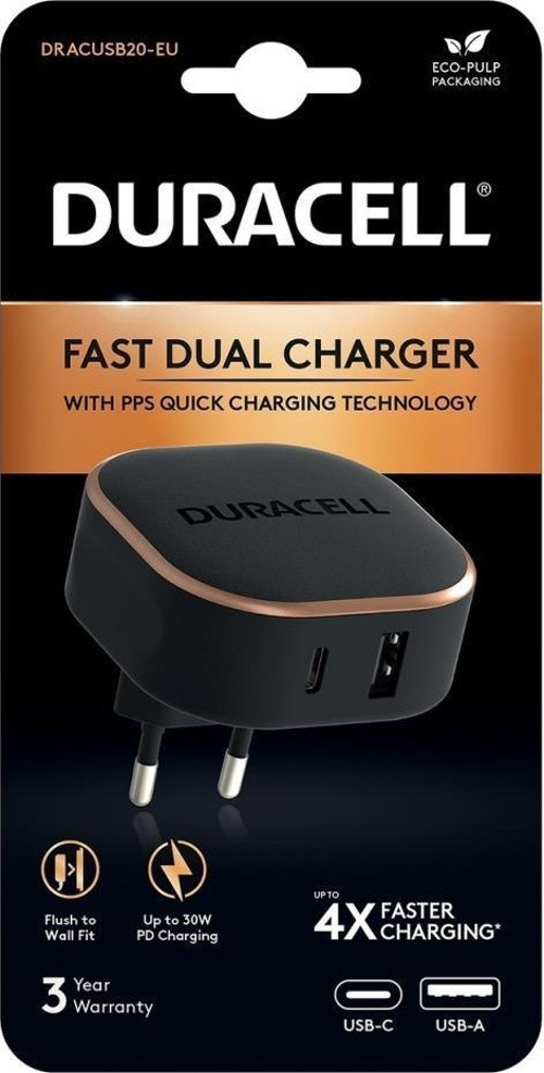 30W 4X Hızlı Şarj Başlığı ( USB-A,USB-C ) - Siyah