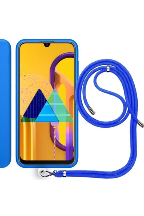 Samsung Galaxy M30S (M307F) Ip Askılı Silikon Kılıf Mavi