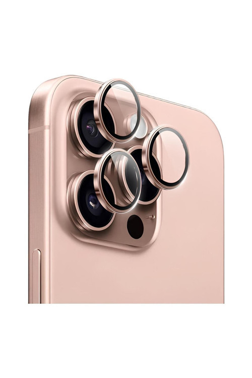 Apple Iphone 16 Pro - Pro Max Metal Çerçeveli Kamera Koruma Lensi
