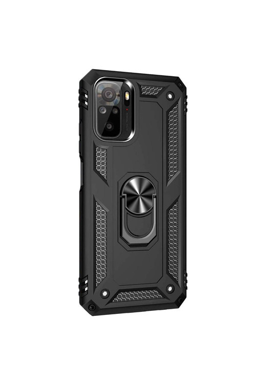 Xiaomi Redmi Note 10 Pro Yüzüklü Tank Kılıf Siyah