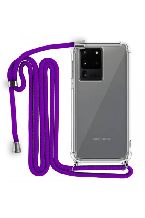 Boyun Askılı Şeffaf Tank Kılıf Samsung Galaxy S20 Ultra