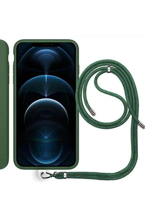 Apple Iphone 14 Plus 6.7'' Ip Askılı Silikon Kılıf Haki