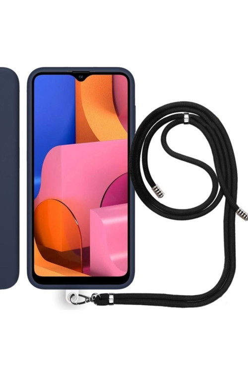 Samsung Galaxy A20S (A207F) Ip Askılı Silikon Kılıf Lacivert