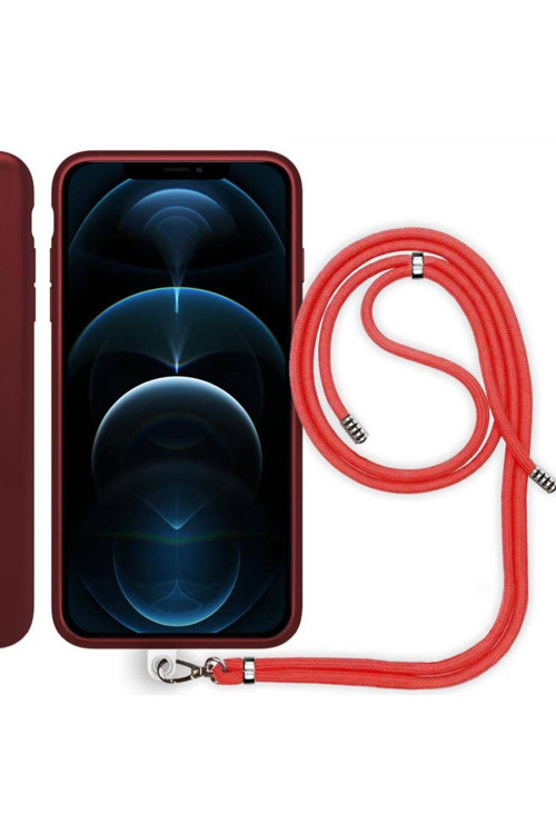 Apple Iphone 14 6.1'' Ip Askılı Silikon Kılıf Mürdüm