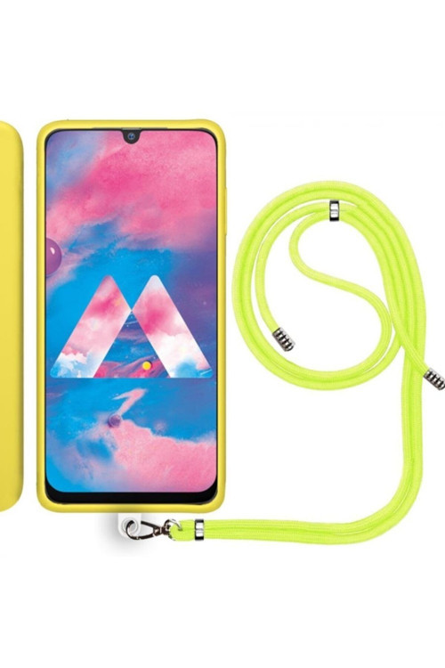 Samsung Galaxy M30 (M305F) Ip Askılı Silikon Kılıf Sarı