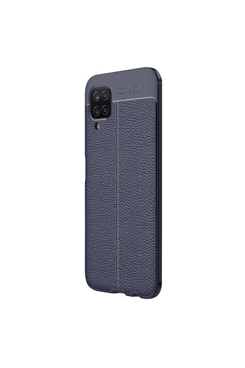 Samsung Galaxy M12 Deri Görünümlü Silikon Lacivert