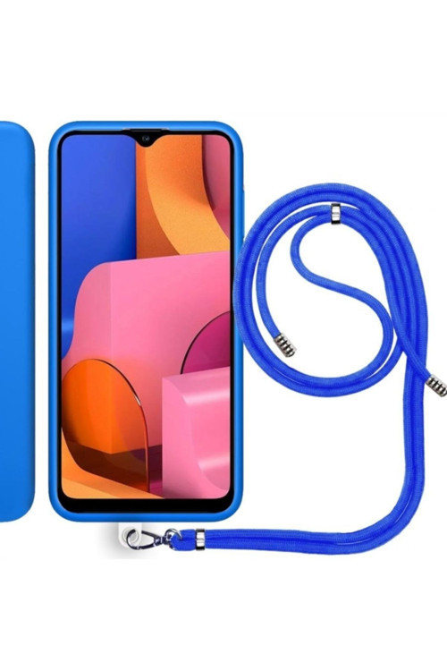 Samsung Galaxy A20S (A207F) Ip Askılı Silikon Kılıf Mavi