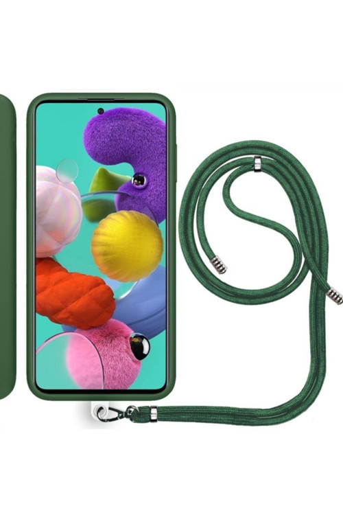 Samsung Galaxy A51 (A515F) Ip Askılı Silikon Kılıf Haki