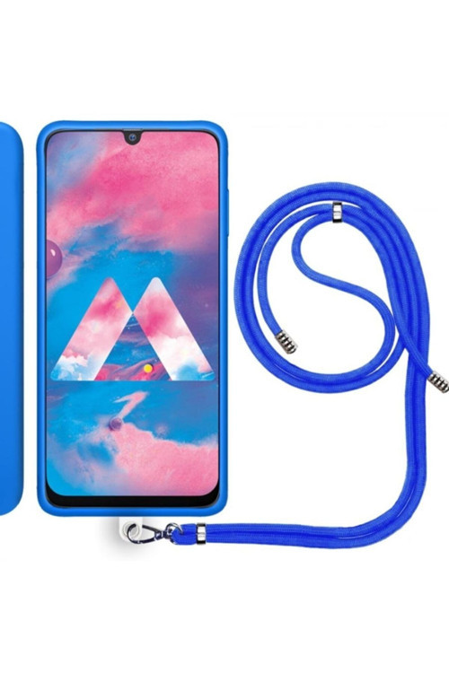 Samsung Galaxy M30 (M305F) Ip Askılı Silikon Kılıf Mavi