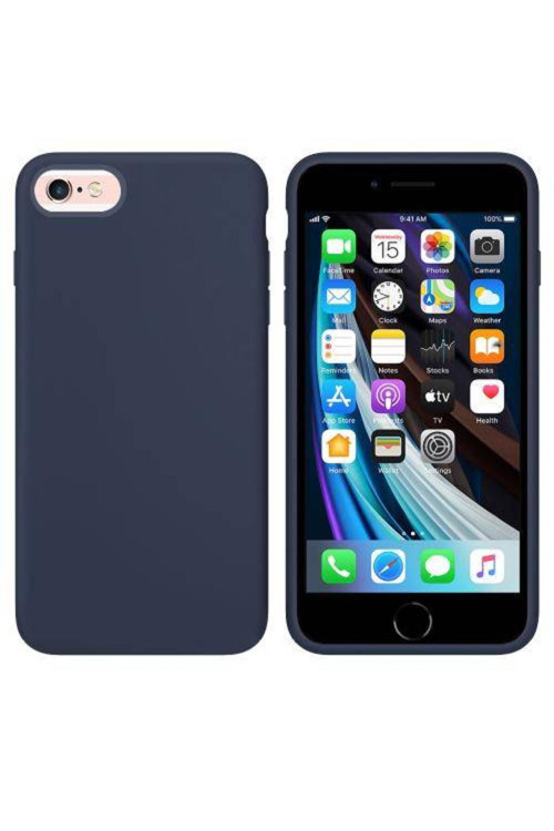 Apple Iphone 6 Plus Içi Kadife Silikon Kılıf Lacivert