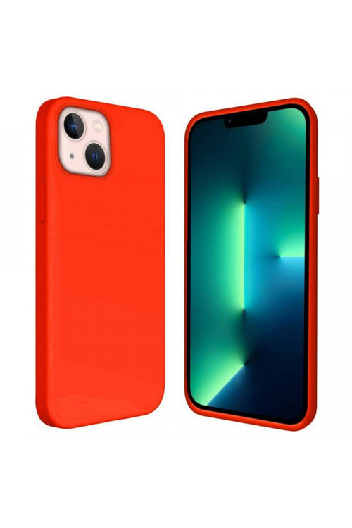 Apple Iphone 13 Mini 5.4'' Içi Kadife Silikon Kılıf Turuncu