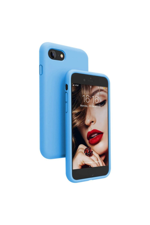 Apple Iphone 7 Ince Mat Silikon Kılıf Mavi
