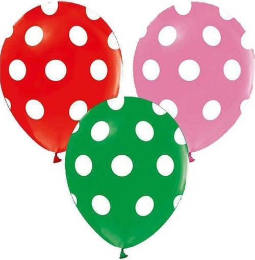 Balon Çepeçevre Puantiye Baskılı 12 Inc (8 Li Paket) BMB1112TPT8150