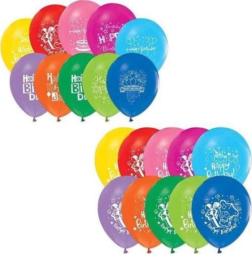 Balon Happy Bırthday Baskılı 12 Inç (9 Lu Paket) BMB1112THB7818