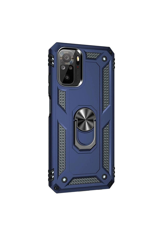 Xiaomi Redmi Note 10 Yüzüklü Tank Kılıf Lacivert