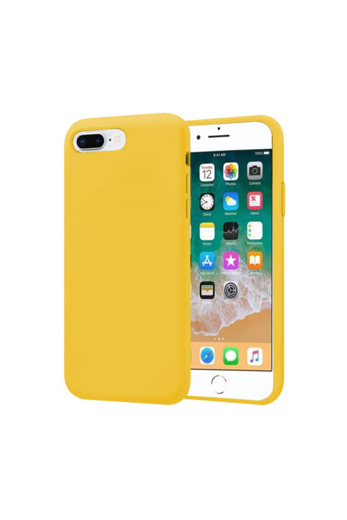 Apple Iphone 7 Plus Ince Mat Silikon Kılıf Sarı