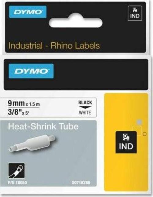 Rhinopro Isıyla Küçülen Şerit 9Mmx1,5Mt Beyaz-Siyah 18053