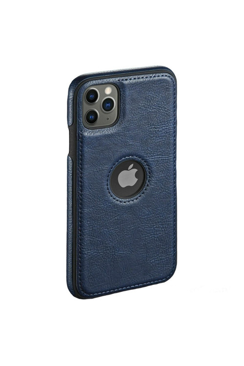 Iphone 11 Hole Deri Uyumlu Kılıf Lacivert