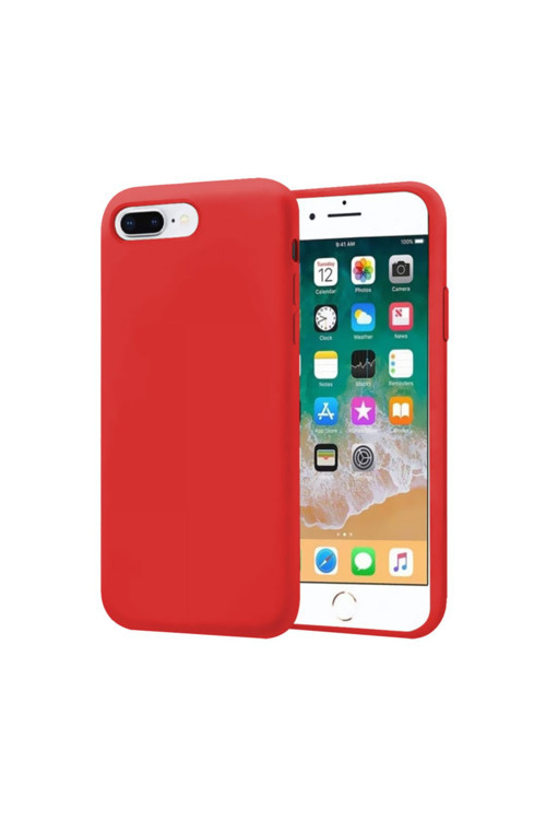 Apple Iphone 8 Plus Ince Mat Silikon Kılıf Kırmızı
