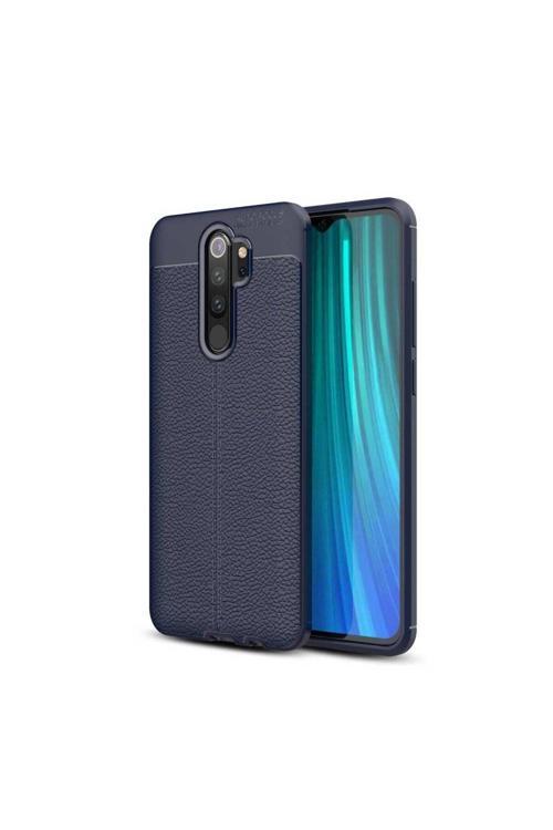 Xiaomi Redmi Note 8 Pro Deri Görünümlü Silikon Lacivert