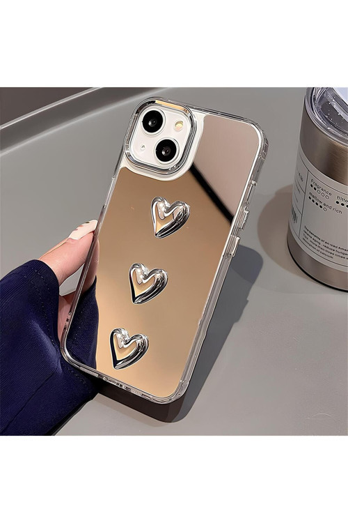 İphone 14-13 Three Heart Mirror Case