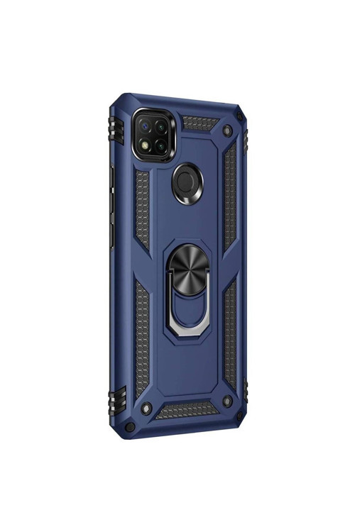 Xiaomi Redmi 9C Yüzüklü Tank Kılıf Lacivert