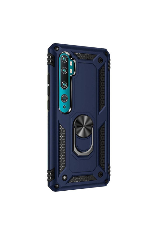 Xiaomi Mi Note 10 Yüzüklü Tank Kılıf Lacivert