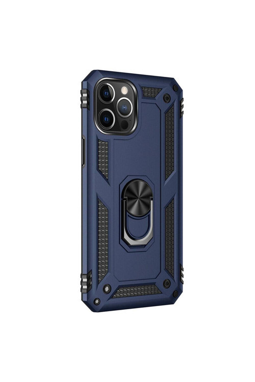 Apple Iphone 12 Pro Max 6.7'' Yüzüklü Tank Kılıf Lacivert