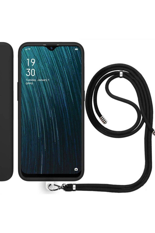 Oppo Reno 4 Lite Ip Askılı Silikon Kılıf Siyah