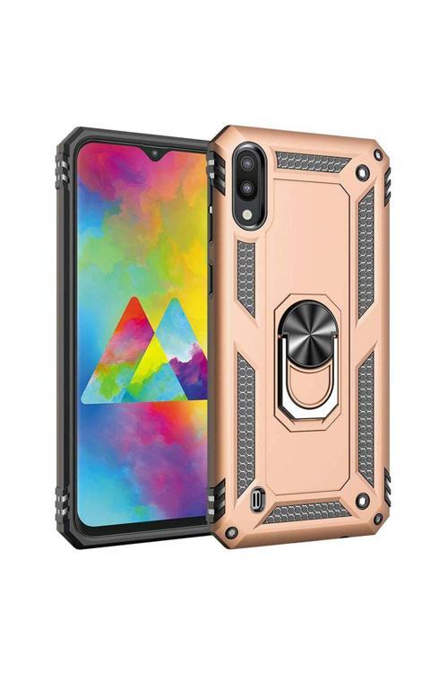 Samsung Galaxy M10 (M105G) Yüzüklü Tank Kılıf Gold