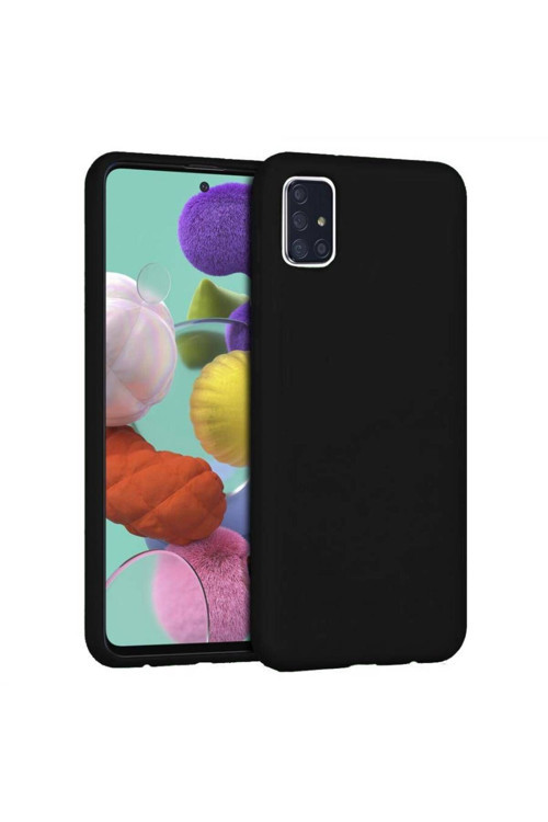 Samsung Galaxy A71 Içi Kadife Silikon Kılıf Siyah
