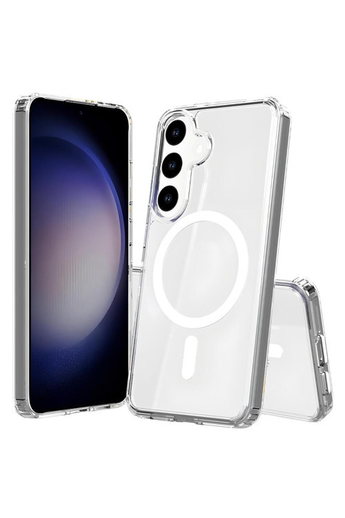 Şeffaf Mika Sararmaz Sert Magsafe Kılıf Galaxy S24 Plus