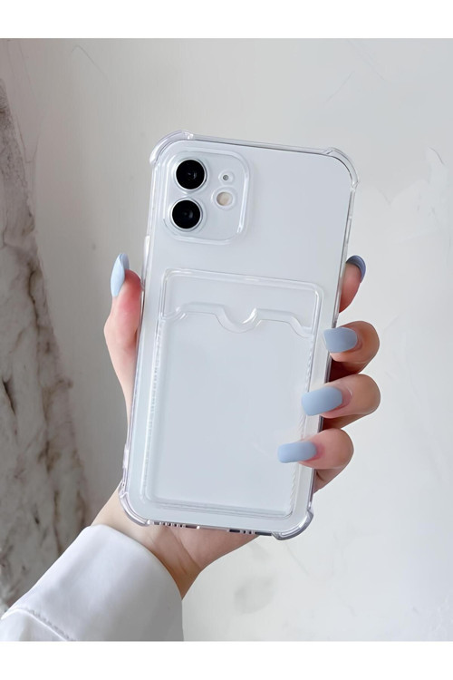Apple Iphone Xs Transparent Kartlıklı Antişok Kılıf Şeffaf