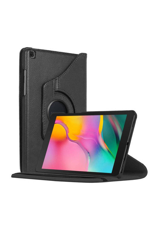 Samsung Galaxy Tab A7 T500 Deri Kapaklı 360 Kılıf Siyah